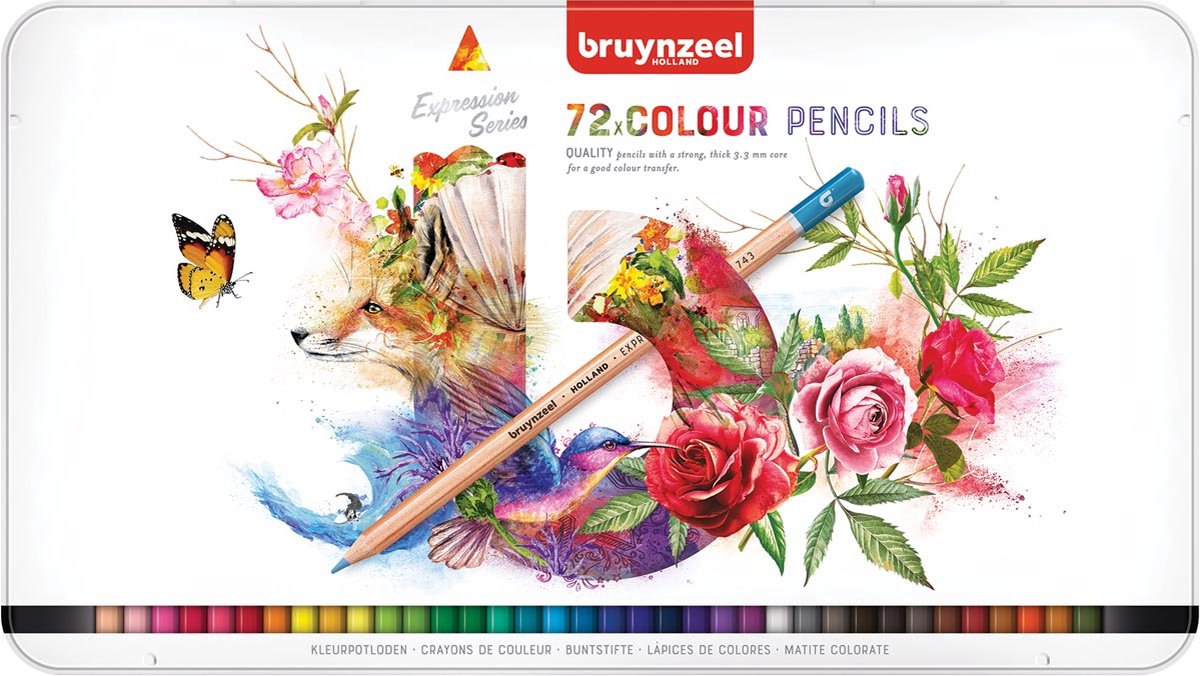 Kleurpotloden Bruynzeel Expression colour blik à 72 stuks assorti | 4 stuks